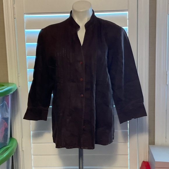 Style & Co. Dark Brown Button Down Shirt - Picture 1 of 10